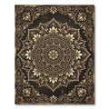 Ornate Gold Floral Mandala Medallion Rug
