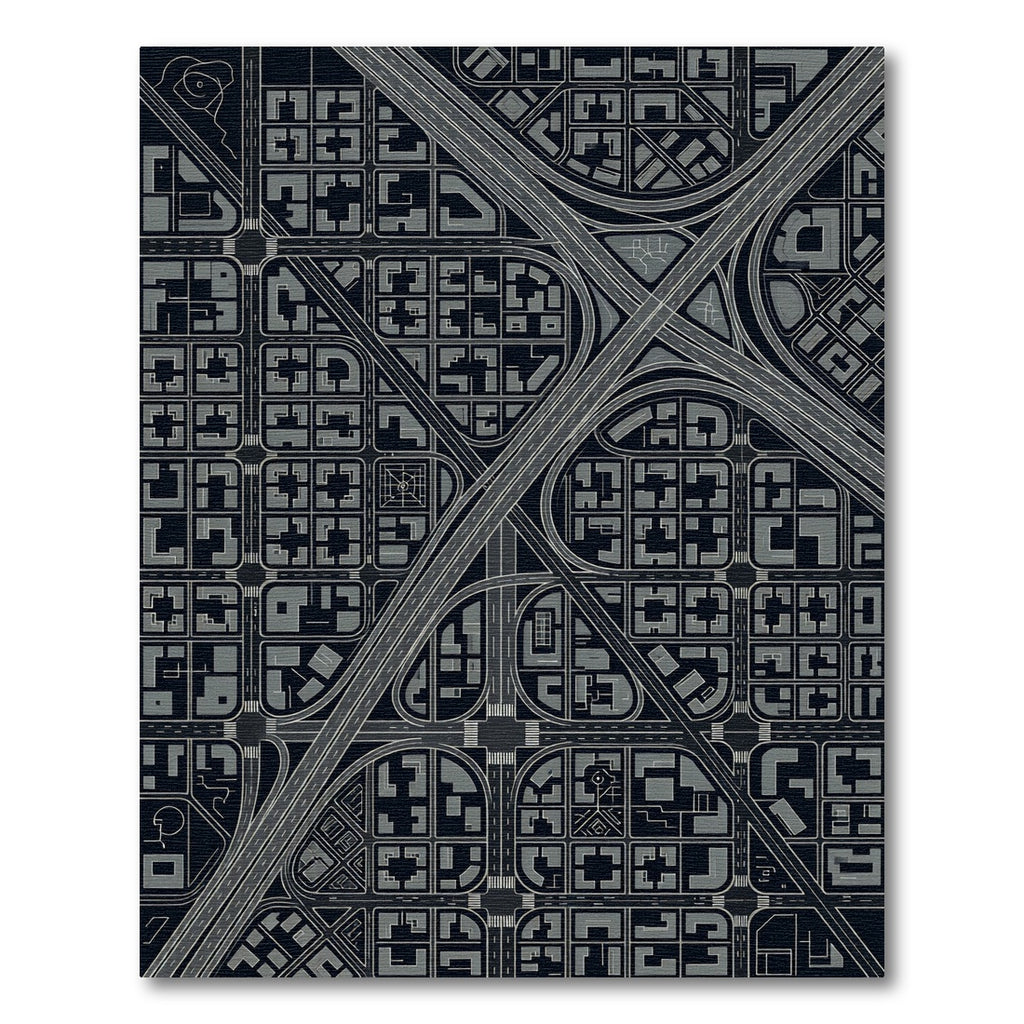 Urban Highway Gray Cityscape Overlay Rug