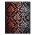 Ornate Copper and Silver Damask Rug