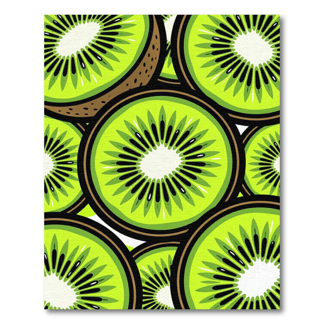 Lush Green Vibrant Kiwi Fruit Slice Rug