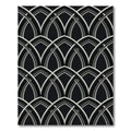 Art Deco Black White Interlocking Arches Rug