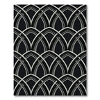 Art Deco Black White Interlocking Arches Rug