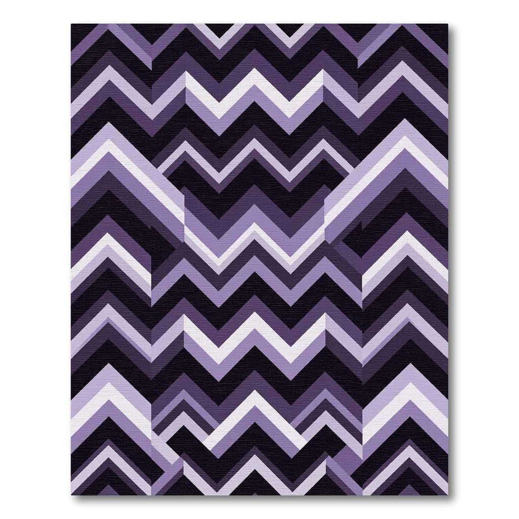 Purple Chevron Geometric Composition Rug