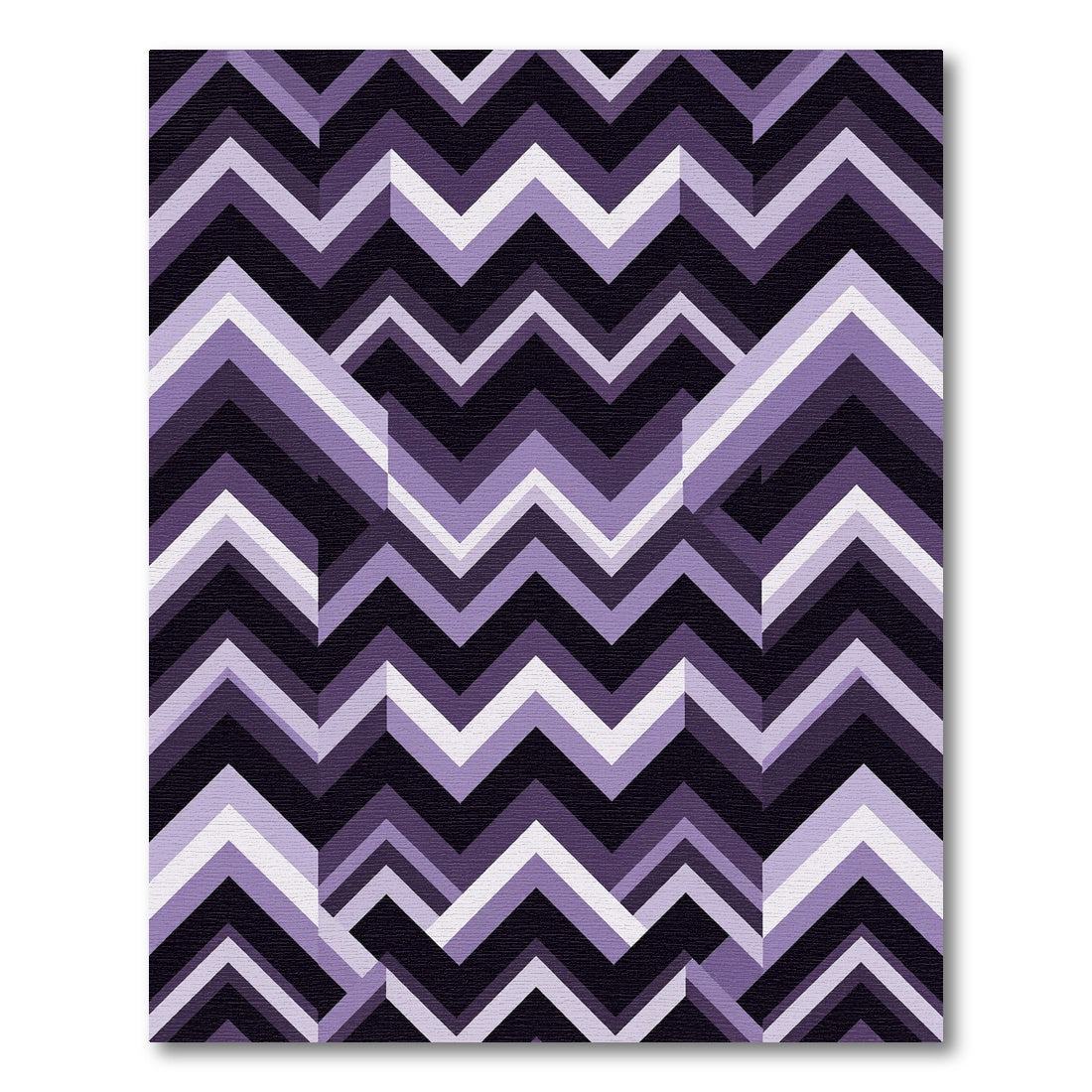 Purple Chevron Geometric Composition Rug