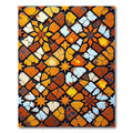 Rustic Orange Cracked Geometric Tiling Rug
