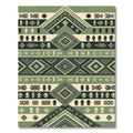 Olive Green Geometric Tribal Diamond Rug