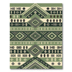 Olive Green Geometric Tribal Diamond Rug