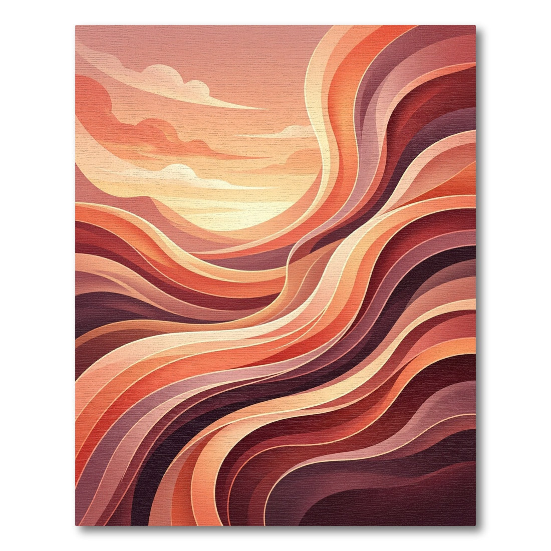 Warm Sunset Gradient Flow Rug