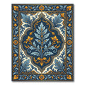 Luxurious Navy Blue Golden Acanthus Scroll Rug