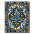 Luxurious Navy Blue Golden Acanthus Scroll Rug