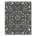 Intricate Silver Medallion Mandala Pattern Rug