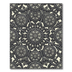 Intricate Silver Medallion Mandala Pattern Rug