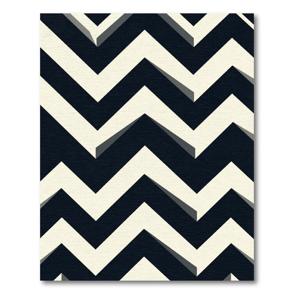 Bold Black White Chevron Stripe Rug