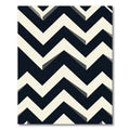 Bold Black White Chevron Stripe Rug
