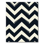 Bold Black White Chevron Stripe Rug
