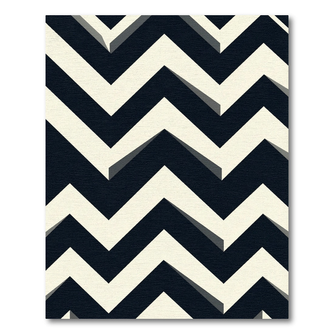 Bold Black White Chevron Stripe Rug