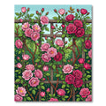 Pink Rose Garden Trellis Scene Rug