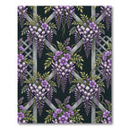 Purple Wisteria Lattice Garden Floral Rug