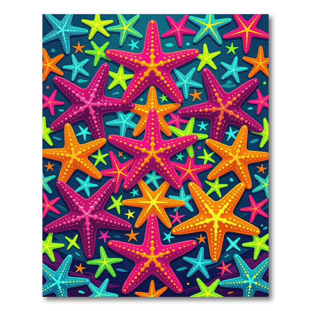 Vibrant Sea Star Ocean Life Rug