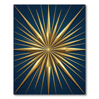 Radiant Golden Sunburst Navy Art Rug