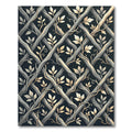 Gray Lattice Vine Botanical Rug