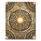Golden Sun Tribal Mandala Rug