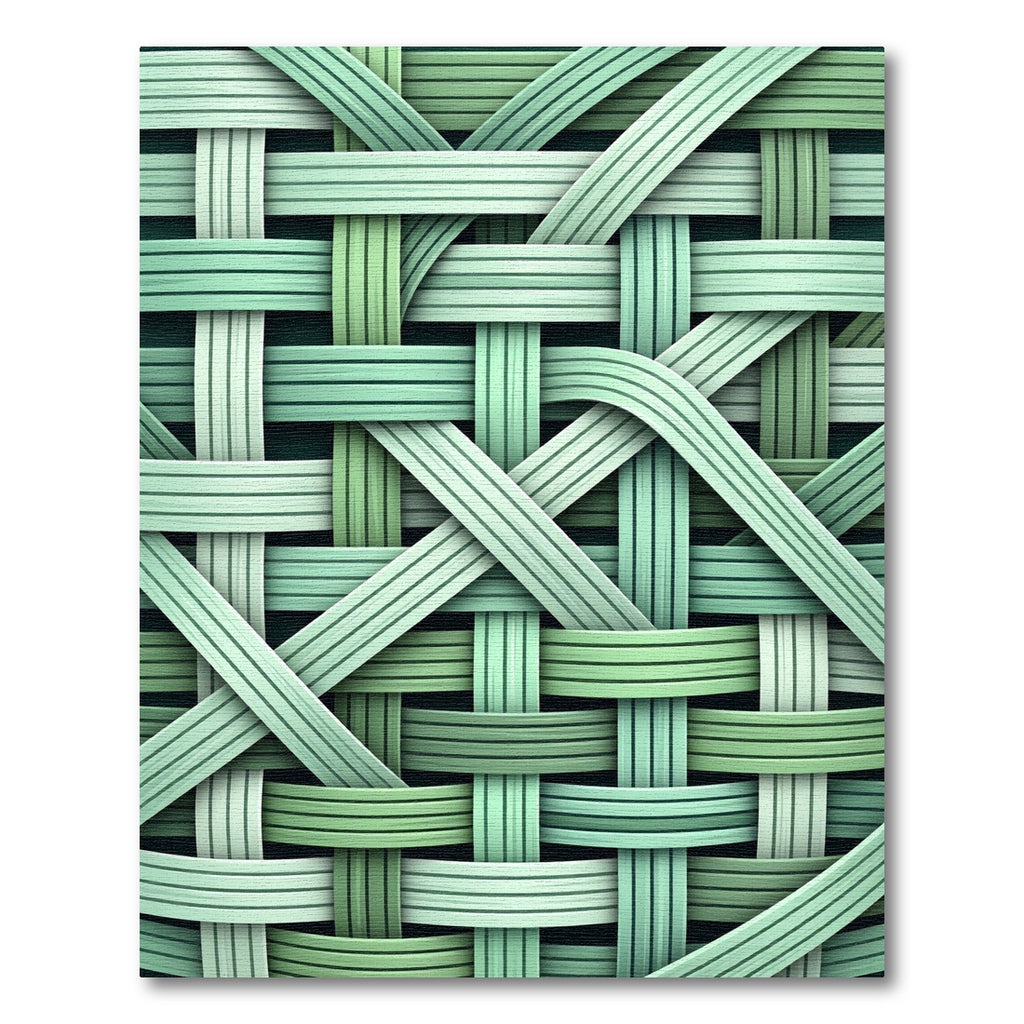 Intertwined Green Woven Texture Rug