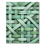 Intertwined Green Woven Texture Rug