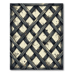 Distressed Industrial Dark Gray Lattice Rug