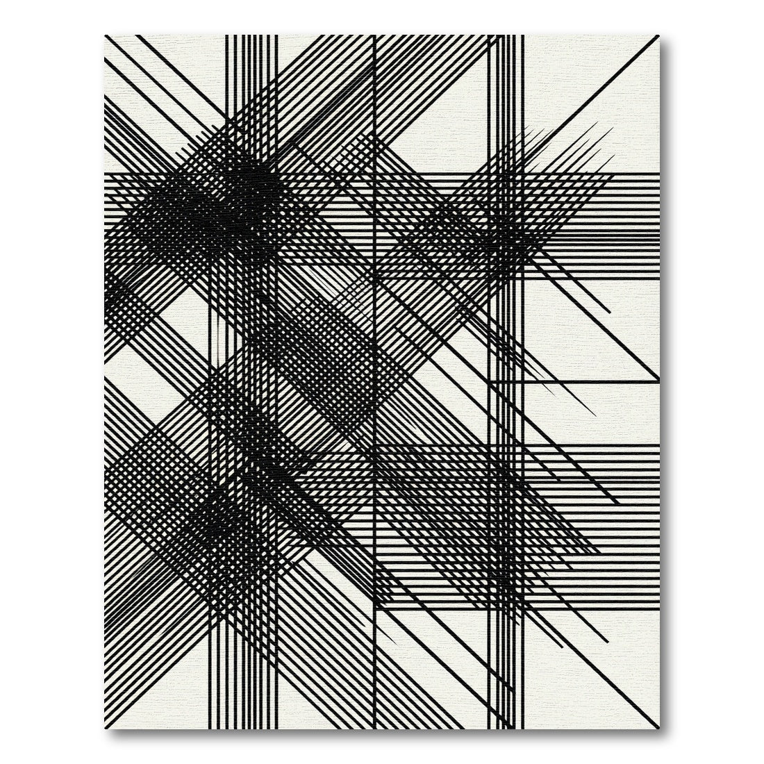 Monochromatic Abstract Geometric Linear Lines Rug