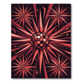 Red Disco Ball Starburst Explosion Rug