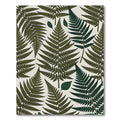 Forest Green Fern Leaf Overlay Rug