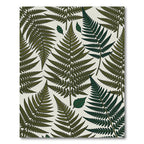Forest Green Fern Leaf Overlay Rug