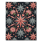 Coral Star Flower Hearts Rug