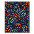 Midnight Pinecone Botanical Forest Art Rug