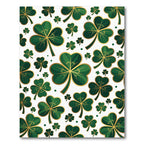 Golden Emerald Shamrock Clover Botanical Rug