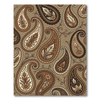 Elegant Chocolate Brown Paisley Floral Rug