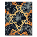 Black Horses Orange Abstract Spot Rug