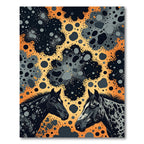 Black Horses Orange Abstract Spot Rug