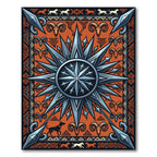 Bold Orange Ram Starburst Rug