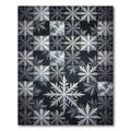 Monochrome Botanical Snowflake Grid Rug