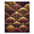 Art Deco Golden Velvet Fan Rug