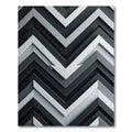Modern Grayscale Chevron Layers Rug