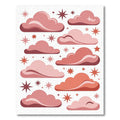 Whimsical Dusty Rose Cloudy Cosmic Sky Rug