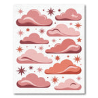 Whimsical Dusty Rose Cloudy Cosmic Sky Rug
