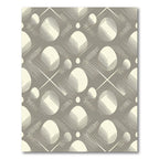 Sophisticated Taupe Geometric Egg Grid Rug