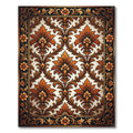 Ornate Russet Damask Acanthus Scroll Rug