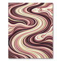 Earthy Abstract Cream and Burgundy Swirl Rug