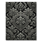 Monochromatic Ornate Floral Scroll Rug