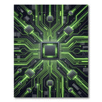 Neon Circuitry Cyber Grid Glow Rug
